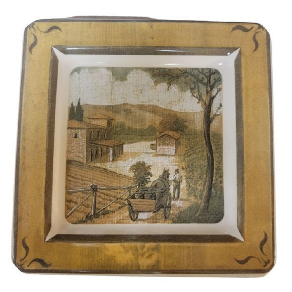 Pietro Brunelli vintage Trinket dish‎ horse carriage MCM